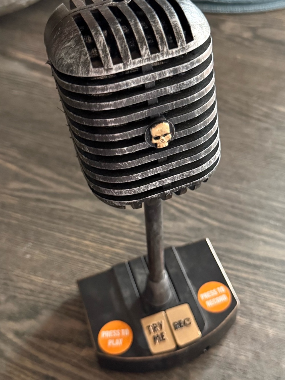 Target Black Retro Microphone Accent with Cream Skull Detail